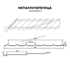 Металлочерепица МЕТАЛЛ ПРОФИЛЬ Ламонтерра-XL NormanMP (ПЭ-01-6005-0.5)